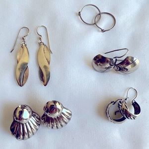 5 pairs of Sterling Silver Earrings. Various sizes. Perfect for everyday!